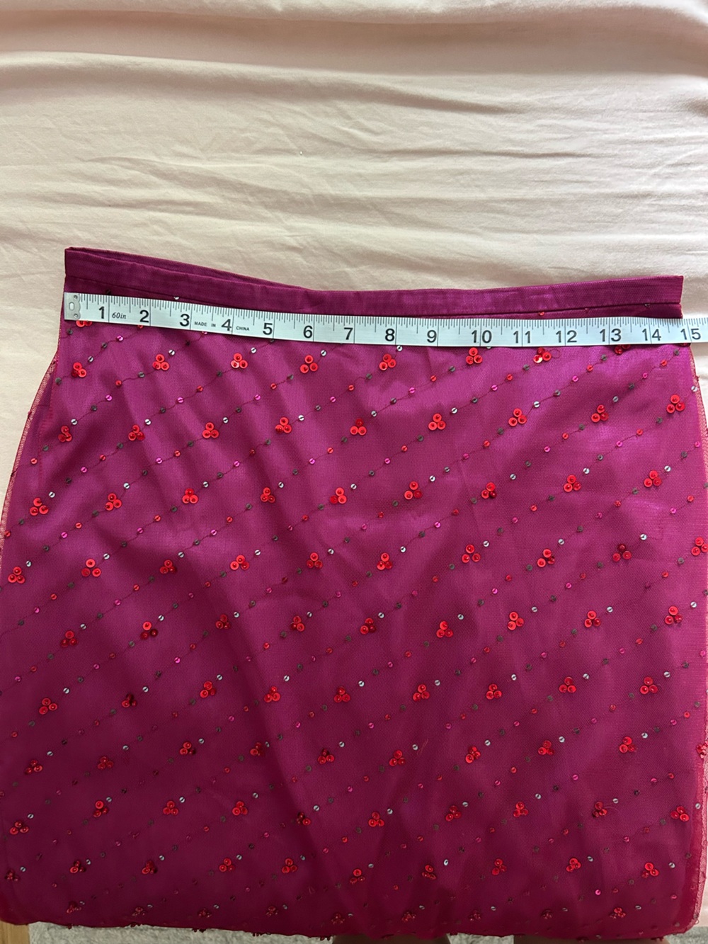 French Connection Magenta Beaded Midi Skirt - Picture 4 of 5